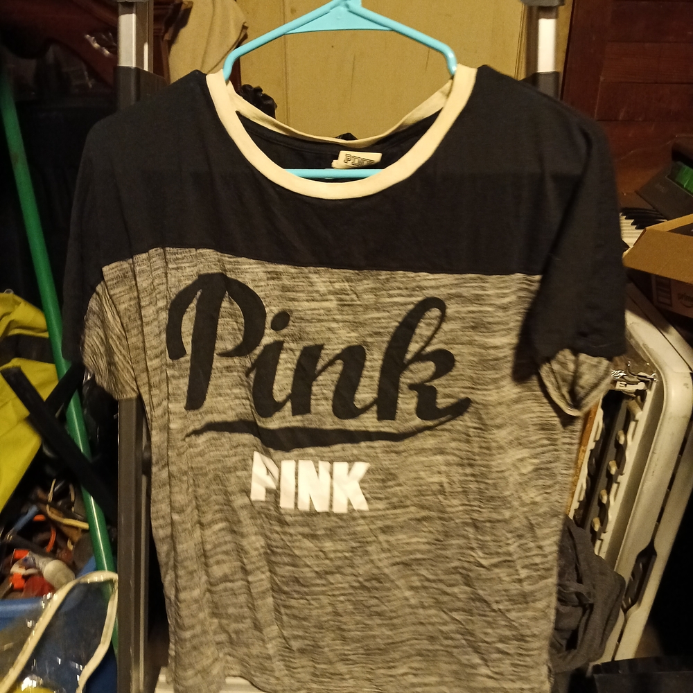 PINK Victoria's Secret Kids Tee - Black and Gray